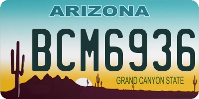 AZ license plate BCM6936