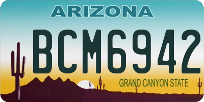 AZ license plate BCM6942