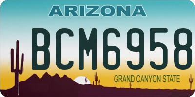 AZ license plate BCM6958