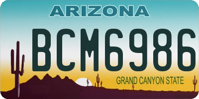 AZ license plate BCM6986