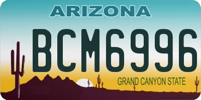 AZ license plate BCM6996