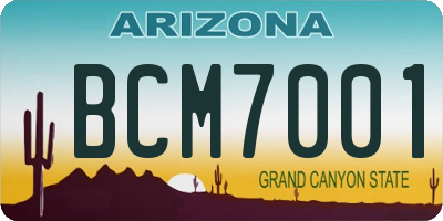 AZ license plate BCM7001