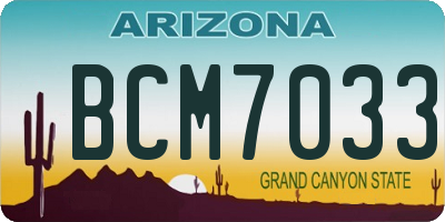 AZ license plate BCM7033