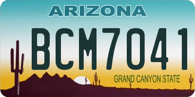 AZ license plate BCM7041