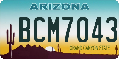 AZ license plate BCM7043