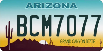 AZ license plate BCM7077