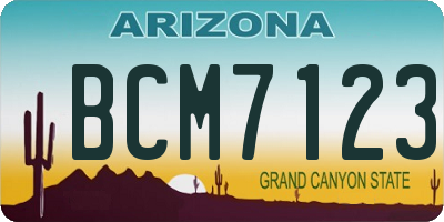 AZ license plate BCM7123