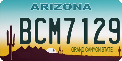 AZ license plate BCM7129