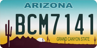 AZ license plate BCM7141