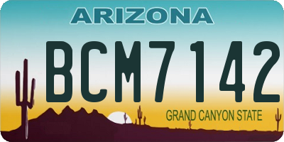 AZ license plate BCM7142