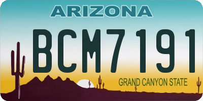 AZ license plate BCM7191