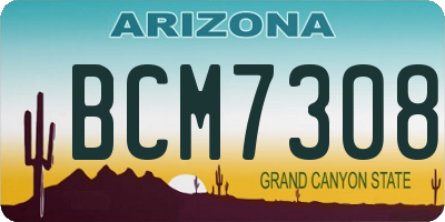 AZ license plate BCM7308