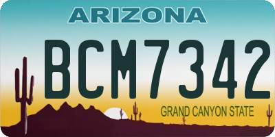 AZ license plate BCM7342