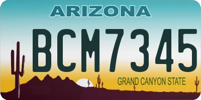 AZ license plate BCM7345