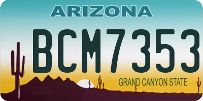 AZ license plate BCM7353