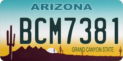 AZ license plate BCM7381