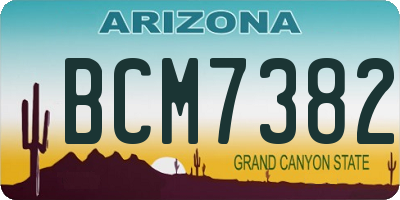 AZ license plate BCM7382