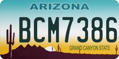 AZ license plate BCM7386