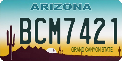 AZ license plate BCM7421