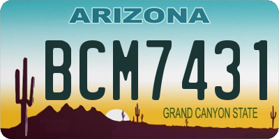 AZ license plate BCM7431