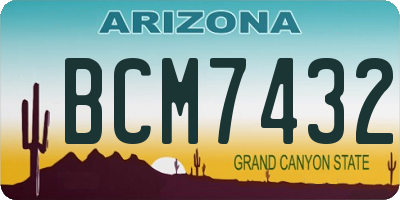 AZ license plate BCM7432