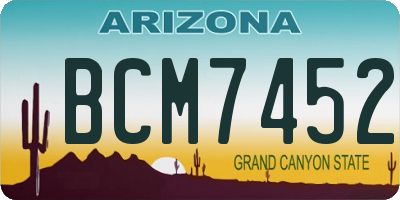 AZ license plate BCM7452