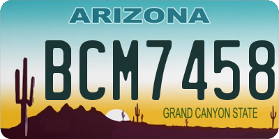 AZ license plate BCM7458