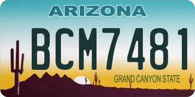 AZ license plate BCM7481