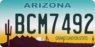 AZ license plate BCM7492