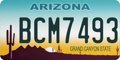 AZ license plate BCM7493