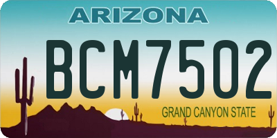 AZ license plate BCM7502