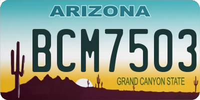 AZ license plate BCM7503