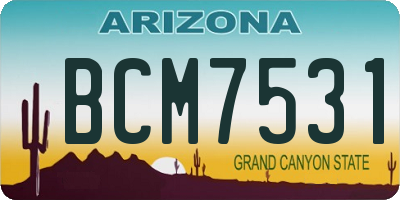 AZ license plate BCM7531