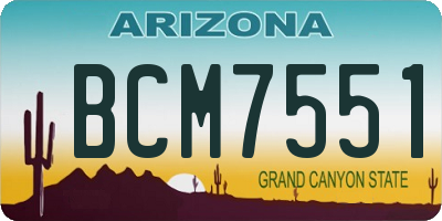 AZ license plate BCM7551