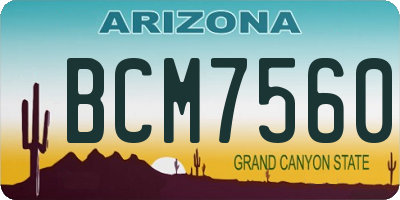 AZ license plate BCM7560