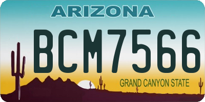 AZ license plate BCM7566