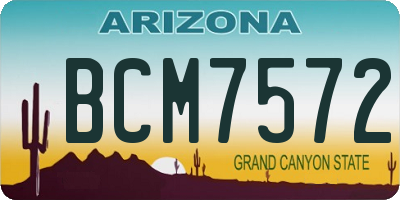 AZ license plate BCM7572