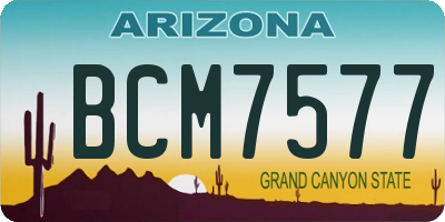 AZ license plate BCM7577