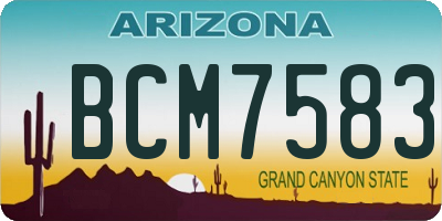 AZ license plate BCM7583