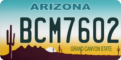 AZ license plate BCM7602