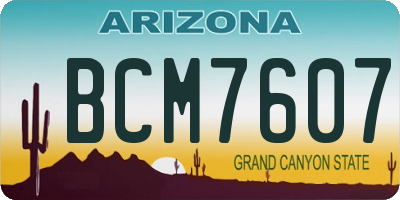 AZ license plate BCM7607