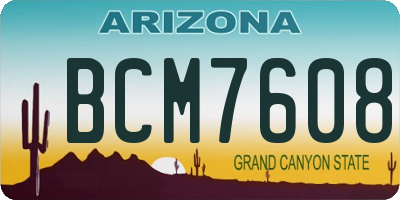 AZ license plate BCM7608