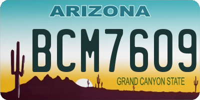 AZ license plate BCM7609