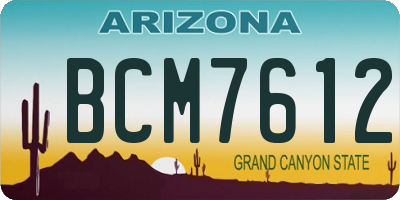 AZ license plate BCM7612