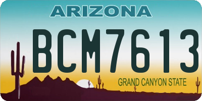 AZ license plate BCM7613