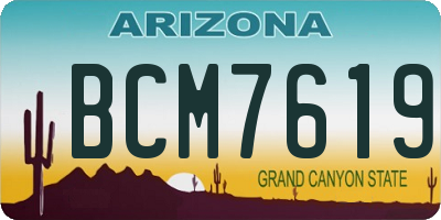 AZ license plate BCM7619