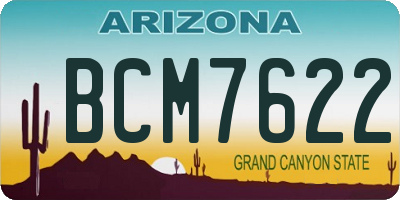 AZ license plate BCM7622