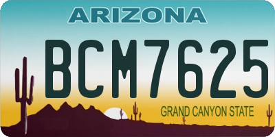 AZ license plate BCM7625