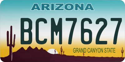 AZ license plate BCM7627