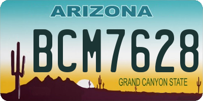 AZ license plate BCM7628